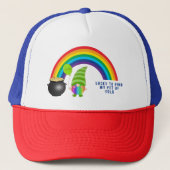 Rainbow Gnome Pot of Gold St Paddys Day Lucky Trucker Pet (Voorkant)