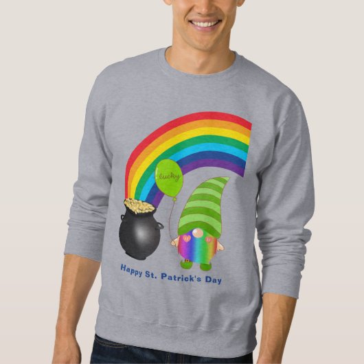 Rainbow Gnome Pot of Gold St. Paddys Day Trui (Voorkant)