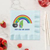 Rainbow Gnome Pot of Gold St Patricks Day Coined Servet (Insitu)