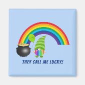 Rainbow Gnome Pot of Gold St Patricks Day Magneet (Voorkant)