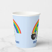 Rainbow Gnome Pot of Gold St Patricks Day Papieren Bekers (Rechts)