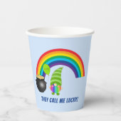 Rainbow Gnome Pot of Gold St Patricks Day Papieren Bekers (Voorkant)
