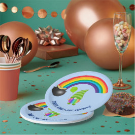 Rainbow Gnome Pot of Gold St Patricks Day Papieren Bordje