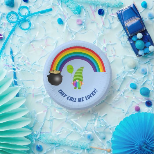 Rainbow Gnome Pot of Gold St Patricks Day Papieren Kommen (Feest)