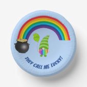 Rainbow Gnome Pot of Gold St Patricks Day Papieren Kommen (Voorkant)