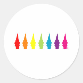 Rainbow Gnomes Ronde Sticker
