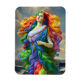 Rainbow Goddess digitale schilderij originele kuns Magneet