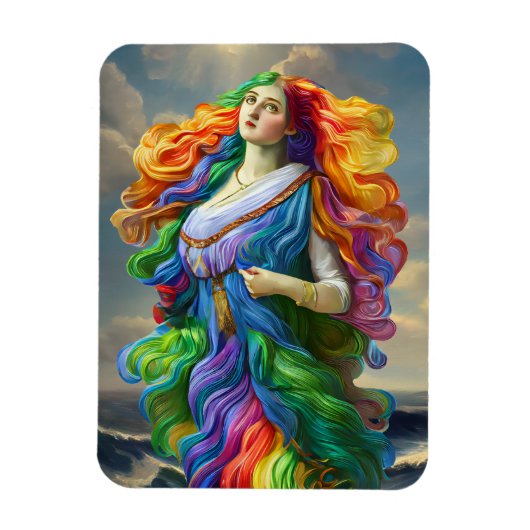 Rainbow Goddess digitale schilderij originele kuns Magneet (Verticaal)