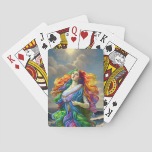 Rainbow Goddess digitale schilderij originele kuns Pokerkaarten