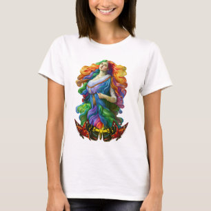 Rainbow Goddess digitale schilderij originele kuns T-shirt