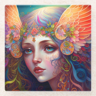 Rainbow Goddess Fantasy Art Glass Onderzetter Glazen Onderzetter