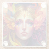 Rainbow Goddess Fantasy Art Glazen Onderzetter (Achterkant)