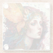 Rainbow Goddess Fantasy Art Glazen Onderzetter (Achterkant)