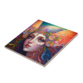 Rainbow Goddess Fantasy Art-keramische Tegel Tegeltje (Zijkant)