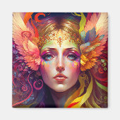 Rainbow Goddess Fantasy Art Magneet (Voorkant)