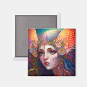 Rainbow Goddess Fantasy Art Magnet (Voorkant / Achterkant)