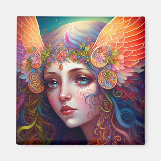 Rainbow Goddess Fantasy Art Magnet (Voorkant)