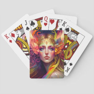 Rainbow Goddess Fantasy Art Pokerkaarten