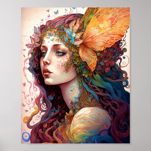 Rainbow Goddess Fantasy Art Poster (Voorkant)
