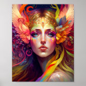 Rainbow Goddess Fantasy Art Poster (Voorkant)