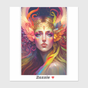 Rainbow Goddess Fantasy Art Sticker