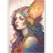 Rainbow Goddess Fantasy Art Sticker (Voorkant)