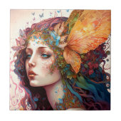 Rainbow Goddess Fantasy Art Tegeltje (Voorkant)