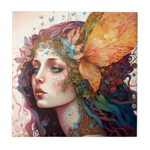 Rainbow Goddess Fantasy Art Tegeltje