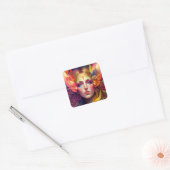 Rainbow Goddess Fantasy Art Vierkante Sticker (Envelop)