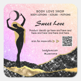 *~* RAINBOW Goddess Inention Spell AP24 Lavender Vierkante Sticker