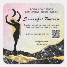 *~* Rainbow Goddess Inention Spell AP24 Ombre Vierkante Sticker