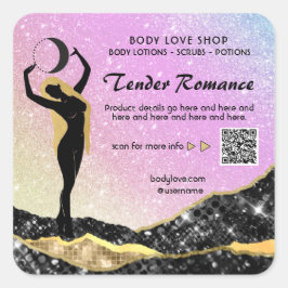 *~* RAINBOW Goddess Inention Spell AP24 Violet Vierkante Sticker