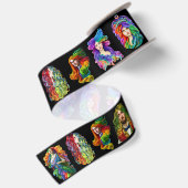 Rainbow Goddess Queen Dragon Fantasy kunst Satijnen Lint (Achterkant)
