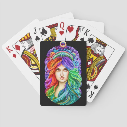 Rainbow Goddess Queen Fantasy kunst Pokerkaarten (Achterkant)