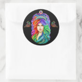 Rainbow Goddess Queen Fantasy kunst Ronde Sticker (Tas)