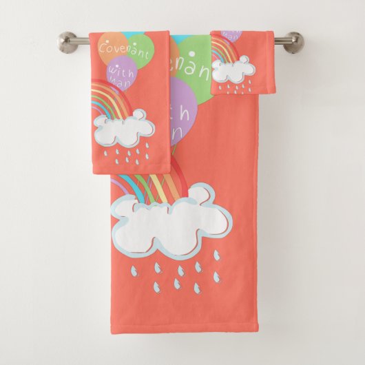 Rainbow God's convenant | Sun Dove Olive-ballonnen Bad Handdoek (Insitu)