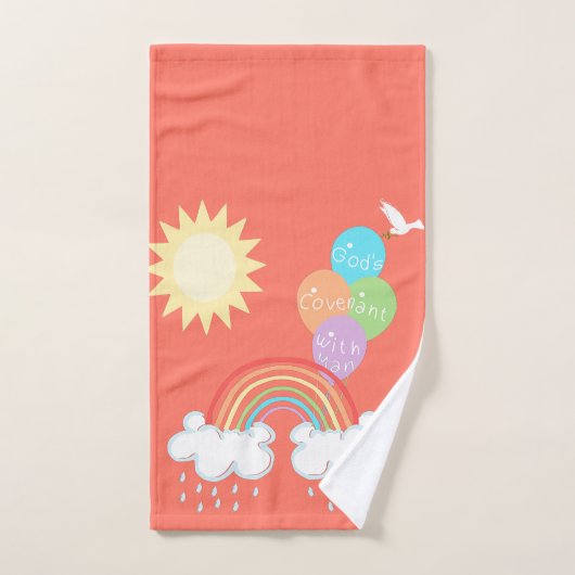 Rainbow God's convenant | Sun Dove Olive-ballonnen Bad Handdoek (Handdoek)