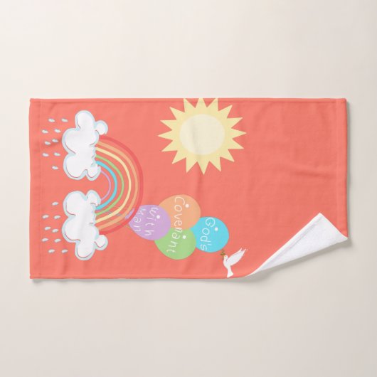 Rainbow God's convenant | Sun Dove Olive-ballonnen Bad Handdoek (Handdoek)
