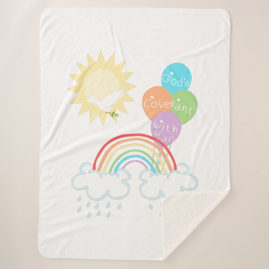 Rainbow God's convenant | Sun Dove Olive-ballonnen Sherpa Deken (Voorkant)