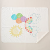 Rainbow God's convenant | Sun Dove Olive-ballonnen Sherpa Deken (Voorkant (horizontaal))