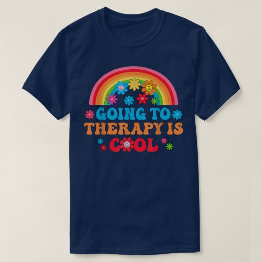 Rainbow Going Therapy Cool Mental Health Awareness T-shirt (Design voorkant)