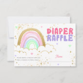 Rainbow Gold Baby shower Luier Raffle Kaart (Voorkant)