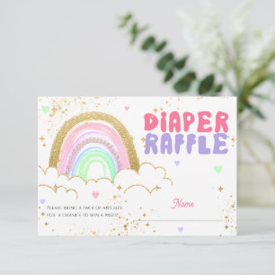 Rainbow Gold Baby shower Luier Raffle Kaart
