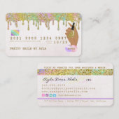 Rainbow Gold Glitter Drip Nail Technicus Credit B Visitekaartje (Voorkant / Achterkant)