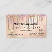 Rainbow Gold Glitter Drupt Metallic Credit Visitekaartje (Voorkant)