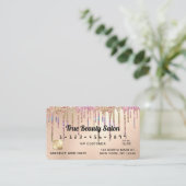Rainbow Gold Glitter Drupt Metallic Credit Visitekaartje (Staand voorkant)