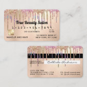 Rainbow Gold Glitter Drupt Metallic Credit Visitekaartje (Voorkant / Achterkant)