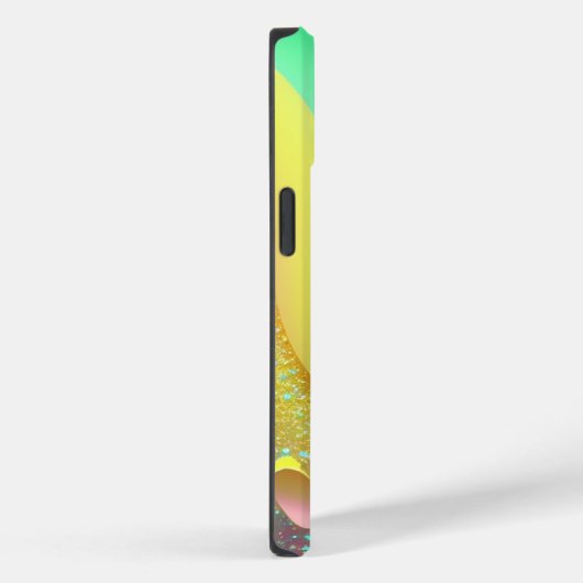 Rainbow Gold Glitter iPhone Mate Stoer Hoesje (Achterkant / Rechts)