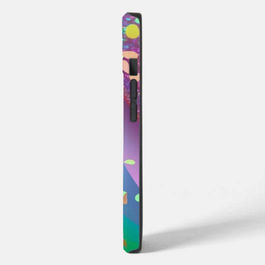 Rainbow Gold Glitter iPhone Mate Stoer Hoesje (Achterkant / Links)