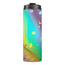 Rainbow Gold Glitter Thermische Tumbler 12oz Thermosbeker